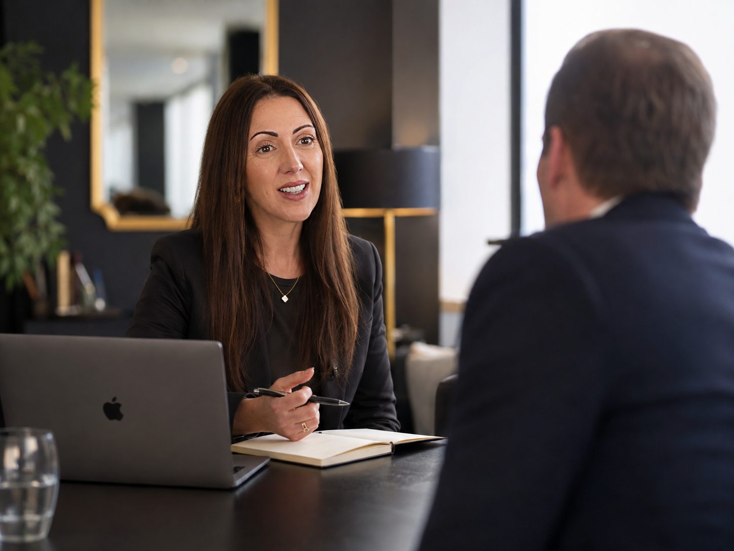 Zoe Easton working through a sales review